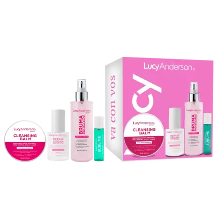 LUCY ANDERSON SET CLEANSING BALM, CREMA REPARADORA, BRUMA Y MINITALLA